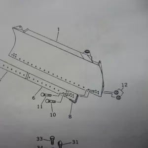 центральное лезвие 9 болтов на лопат бульдозера