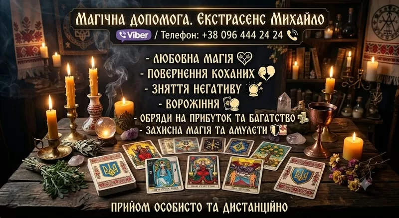 Магічна допомога в Мукачеві. Повернення коханих, зняття порчі, Таро.